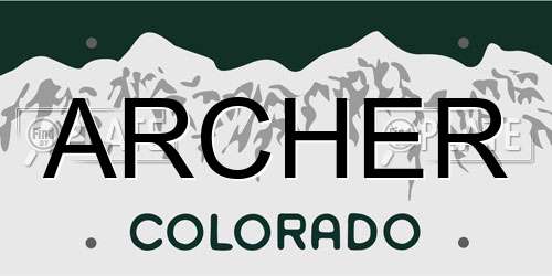 ARCHER Colorado License Plate