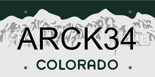 ARCK34 Colorado License Plate