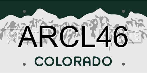 ARCL46 Colorado License Plate