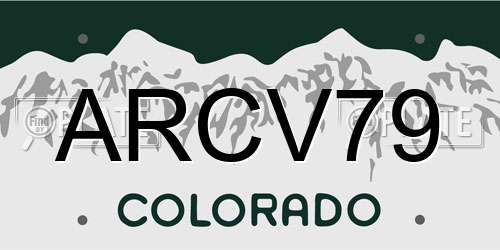 ARCV79 Colorado License Plate