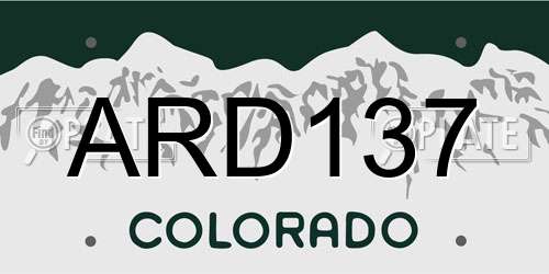 ARD137 Colorado License Plate