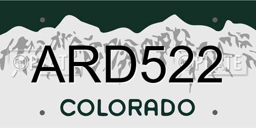 ARD522 Colorado License Plate