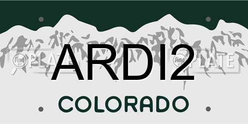 ARDI2 Colorado License Plate