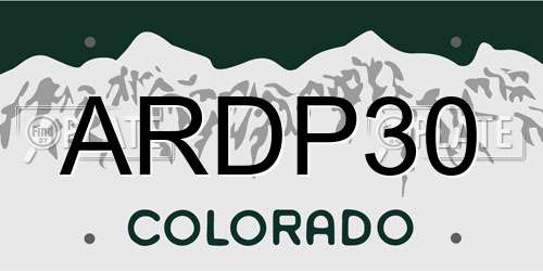 ARDP30 Colorado License Plate