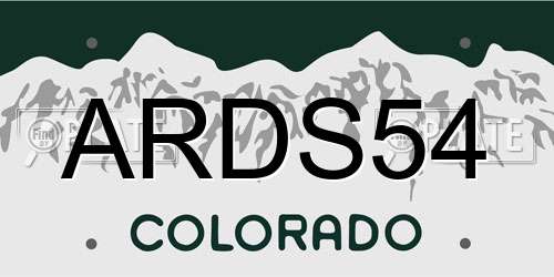 ARDS54 Colorado License Plate