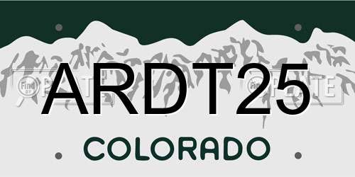 ARDT25 Colorado License Plate