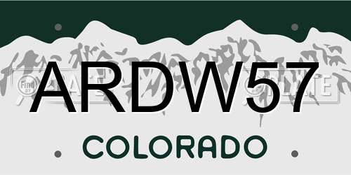 ARDW57 Colorado License Plate