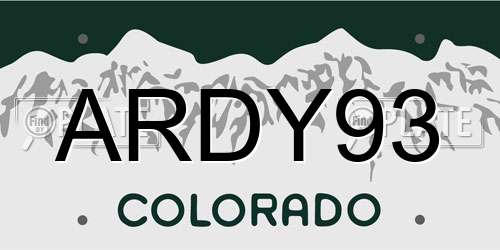 ARDY93 Colorado License Plate