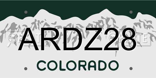ARDZ28 Colorado License Plate