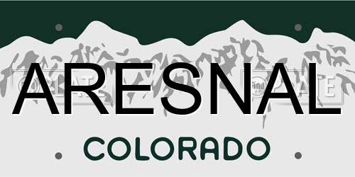 ARESNAL Colorado License Plate