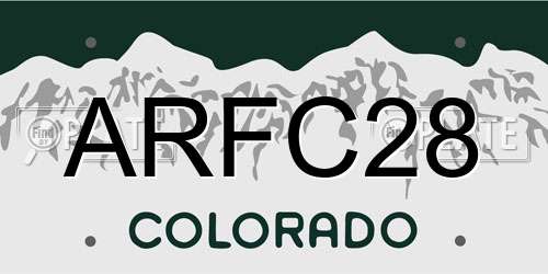ARFC28 Colorado License Plate