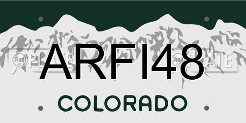 ARFI48 Colorado License Plate
