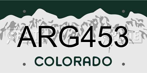 ARG453 Colorado License Plate