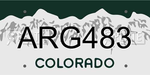ARG483 Colorado License Plate