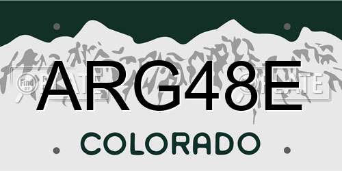ARG48E Colorado License Plate