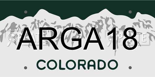 ARGA18 Colorado License Plate