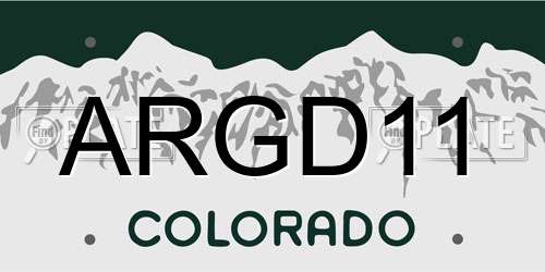 ARGD11 Colorado License Plate