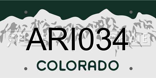 ARI034 Colorado License Plate