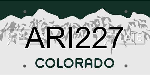 ARI227 Colorado License Plate