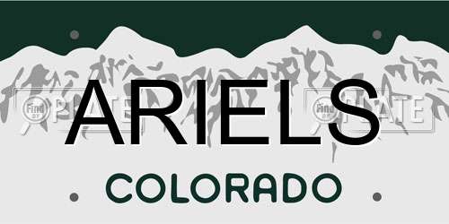 ARIELS Colorado License Plate