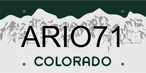 ARIO71 Colorado License Plate