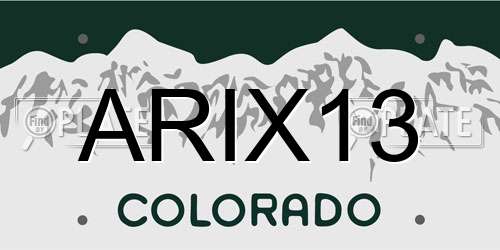 ARIX13 Colorado License Plate