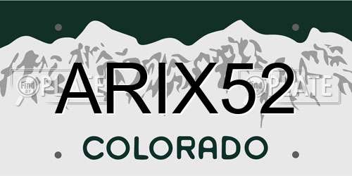 ARIX52 Colorado License Plate