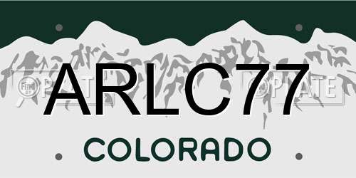 ARLC77 Colorado License Plate