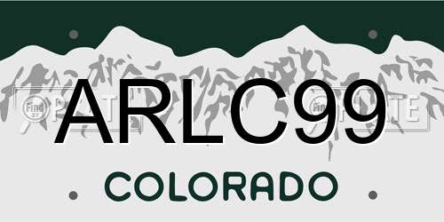 ARLC99 Colorado License Plate