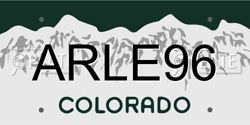 ARLE96 Colorado License Plate