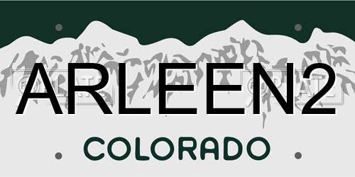 ARLEEN2 Colorado License Plate