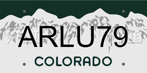 ARLU79 Colorado License Plate