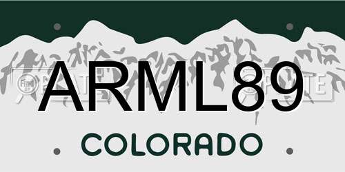 ARML89 Colorado License Plate