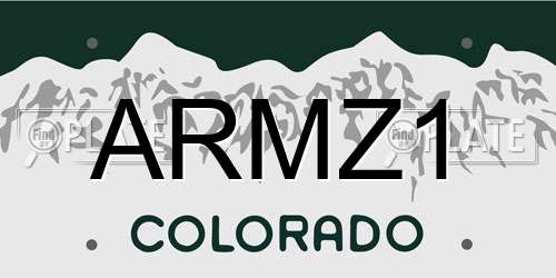 ARMZ1 Colorado License Plate