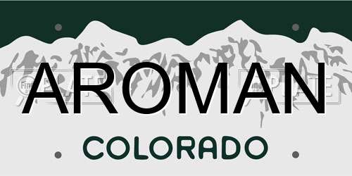 AROMAN Colorado License Plate