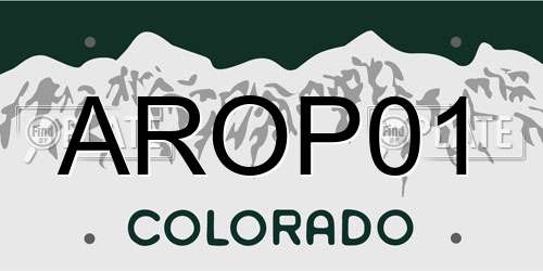 AROP01 Colorado License Plate