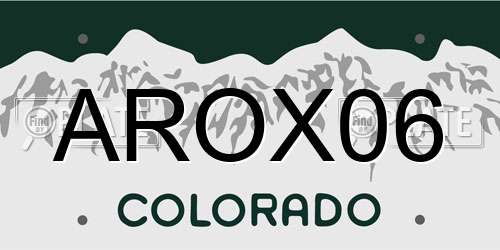 AROX06 Colorado License Plate