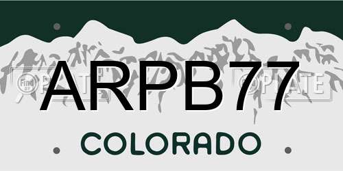 ARPB77 Colorado License Plate