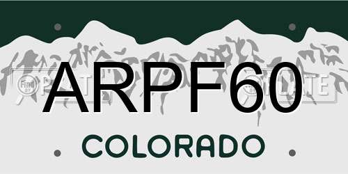 ARPF60 Colorado License Plate