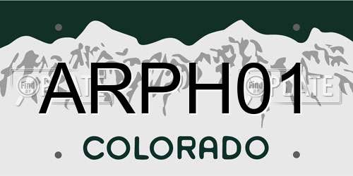 ARPH01 Colorado License Plate