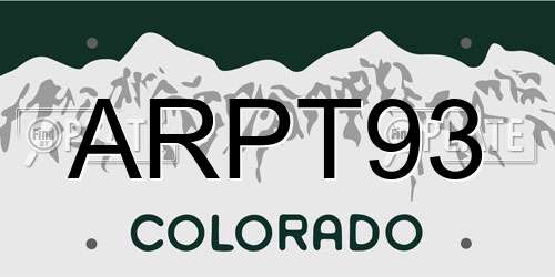ARPT93 Colorado License Plate