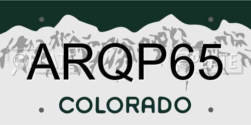 ARQP65 Colorado License Plate