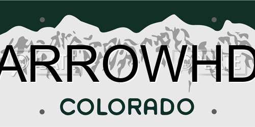 ARROWHD Colorado License Plate