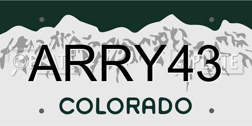 ARRY43 Colorado License Plate