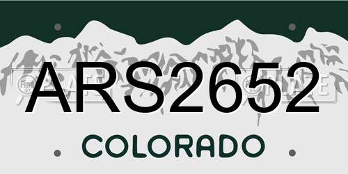 ARS2652 Colorado License Plate