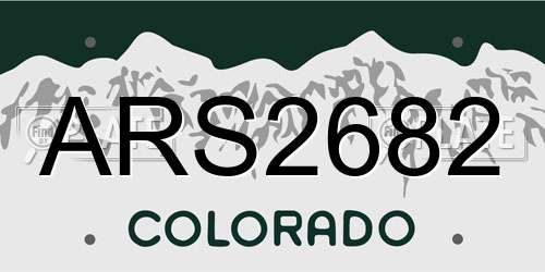 ARS2682 Colorado License Plate