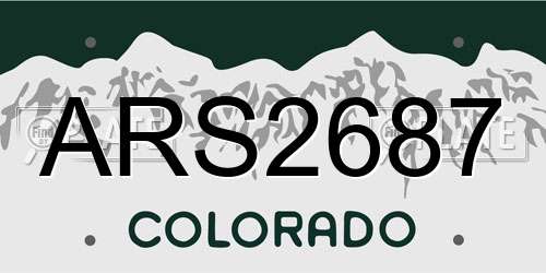 ARS2687 Colorado License Plate