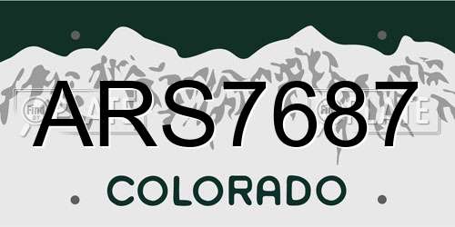 ARS7687 Colorado License Plate
