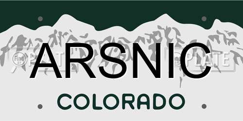 ARSNIC Colorado License Plate