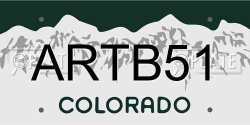 ARTB51 Colorado License Plate